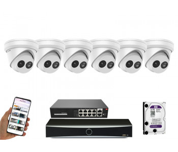 6 камер видеонаблюдения Hikvision DS-2CD2343G2-IU | комплект