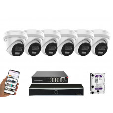 6 камер відеоспостереження Hikvision DS-2CD2383G2-LI2U | комплект