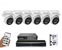 6 камер видеонаблюдения Hikvision DS-2CD2383G2-LI2U | комплект