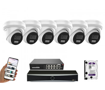 6 камер видеонаблюдения Hikvision DS-2CD2383G2-LI2U | комплект