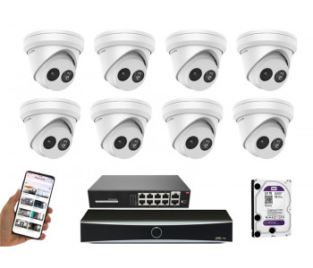 8 камер видеонаблюдения Hikvision DS-2CD2343G2-IU | комплект