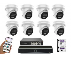 8 камер видеонаблюдения Hikvision DS-2CD2383G2-LI2U | комплект