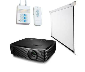 Установка проектора с моторизированным экраном