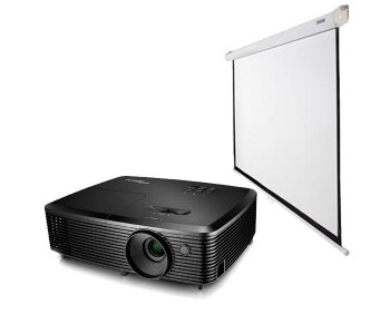 Установка проектора с экраном