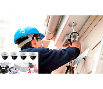 Установка комплекта на 4 камеры